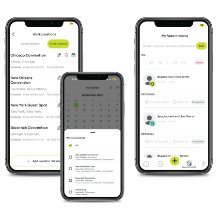 Manage and organize every request with one centralized calendar across all the locations you work from.